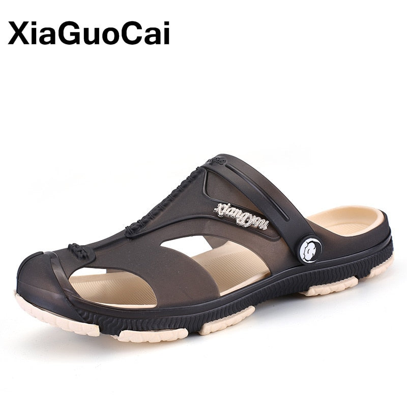2022 Summer Men's Slippers Clogs Slip-On Garden Shoes Breathable Man Sandals Plus Size Male Beach Shoes Flip Flops Quick Dry