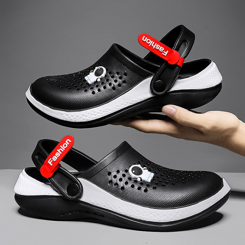 Original Men Sandals Lightweight Casual Shoes Soft Sole EVA Hole Shoes Men's Clogs Outdoor Beach Falt Slippers Man Garden Shoes