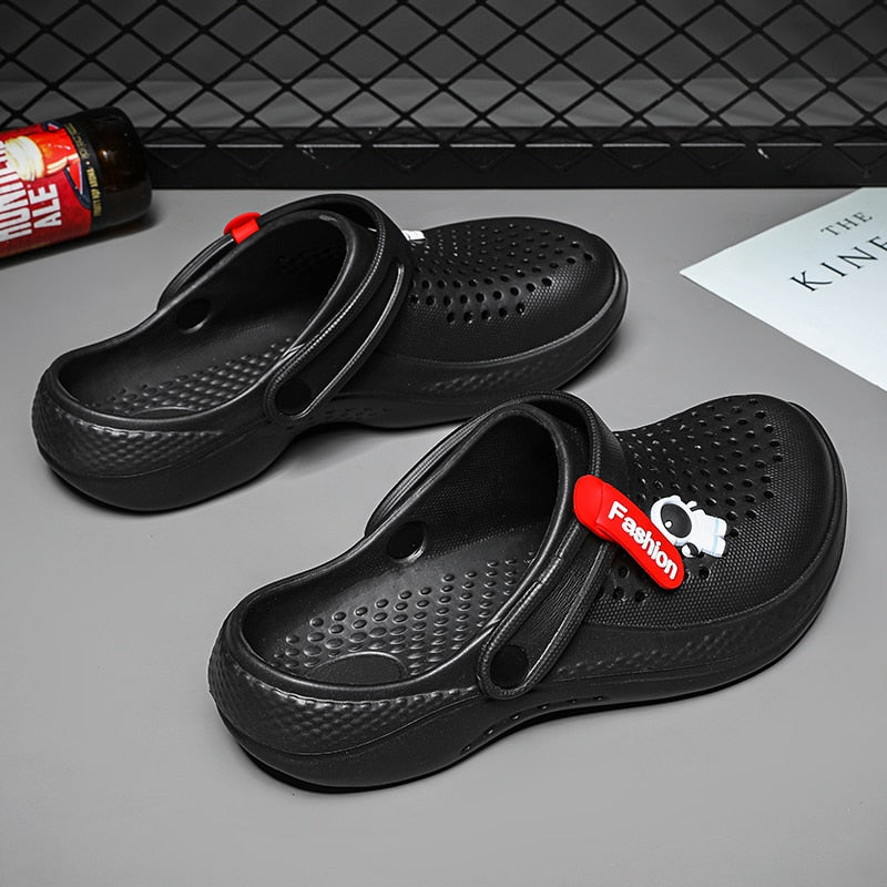 Original Men Sandals Lightweight Casual Shoes Soft Sole EVA Hole Shoes Men's Clogs Outdoor Beach Falt Slippers Man Garden Shoes