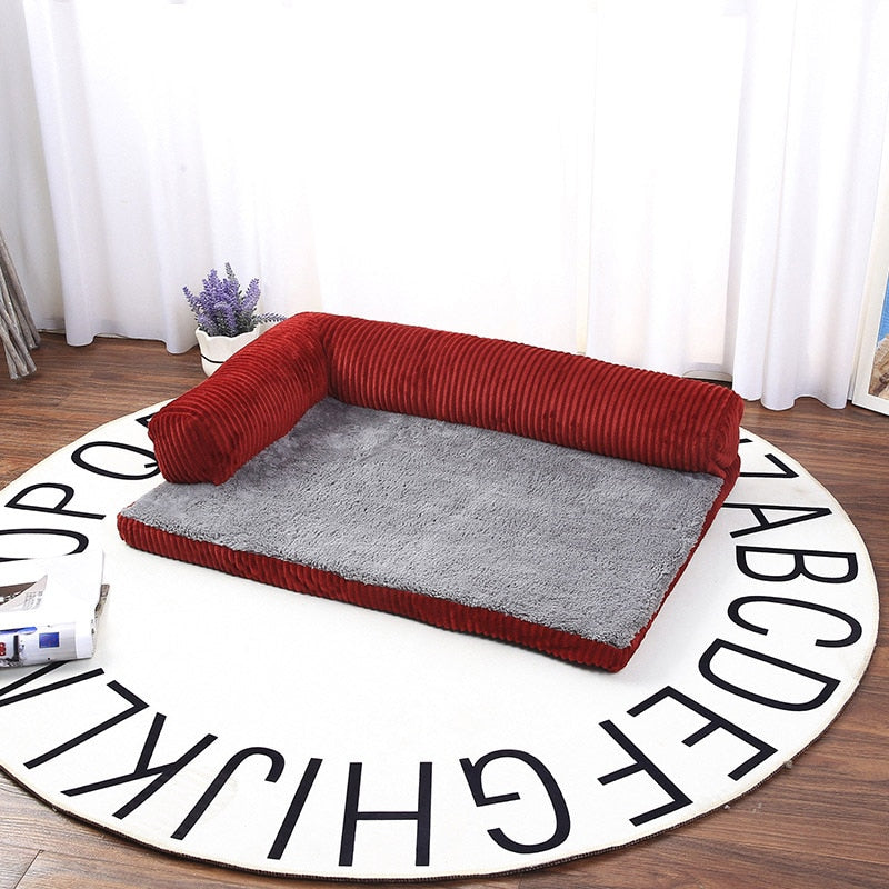 Luxury Large Dog Bed Sofa Pet Cushion Mat For Big Dogs L Shaped Chaise Lounge Sofa Beds