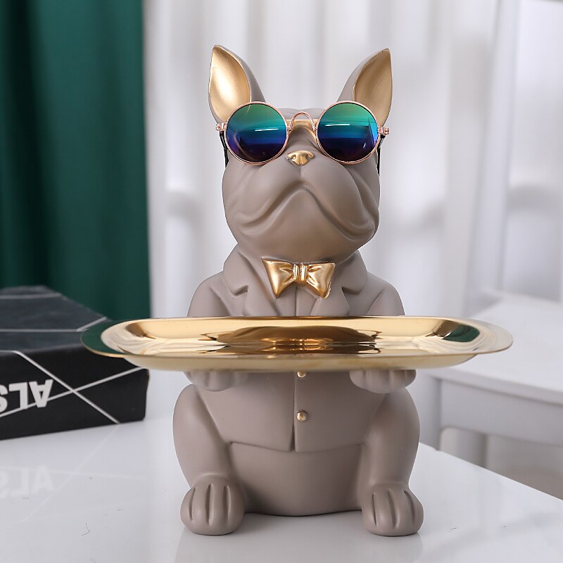 Home Decor,Figurine,Cool Bulldog,Sculpture,Living Room,Table Decoration,Modern,Desktop Storage Tray,Statue,Decorative,Piggy Bank