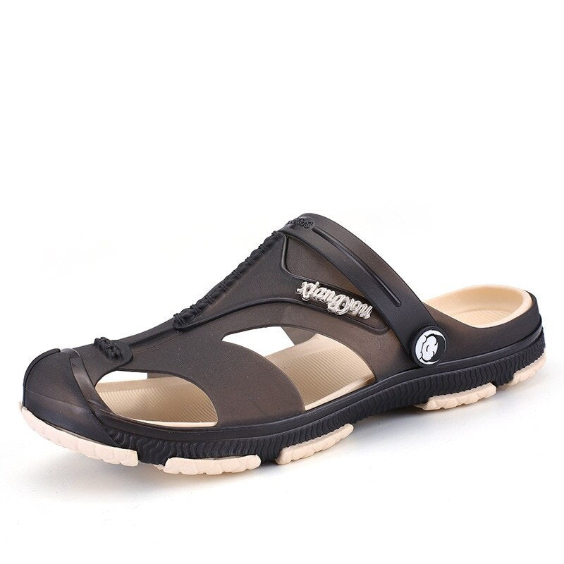 2022 Summer Men&#39;s Slippers Clogs Slip-On Garden Shoes Breathable Man Sandals Plus Size Male Beach Shoes Flip Flops Quick Dry