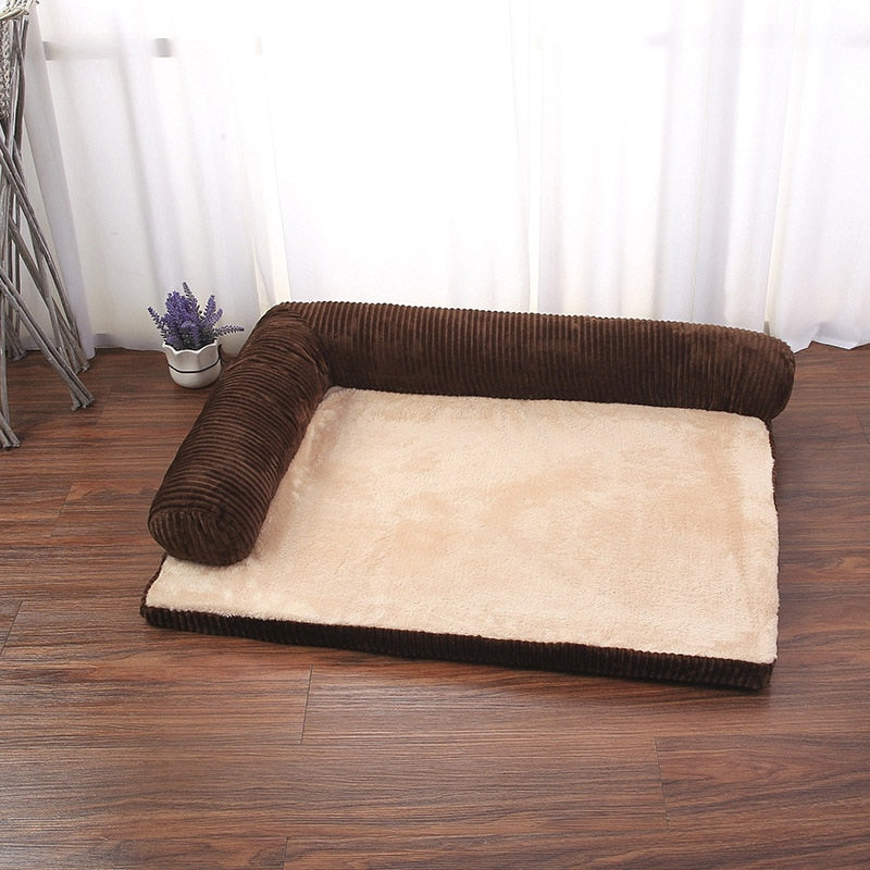 Luxury Large Dog Bed Sofa Pet Cushion Mat For Big Dogs L Shaped Chaise Lounge Sofa Beds