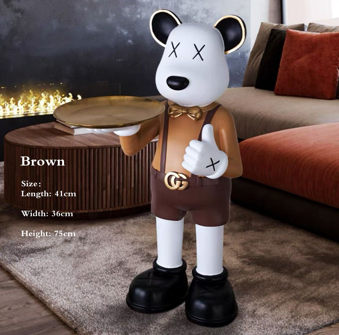 Creative Living Room Ornaments Home Decor Large Floor TV Cabinet Statue Welcome Bear Home Decoration Accessories New Home Gifts