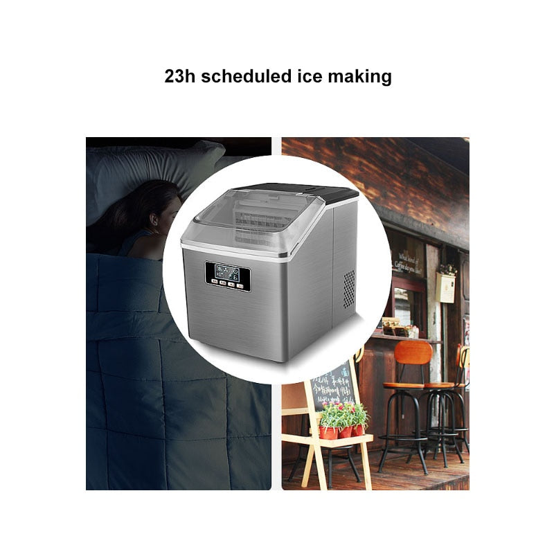 HICON Small Ice Maker Household Ice Maker Machine Square Ice Cube Full Transparent Cover Frozen Home Appliances льдогенератор