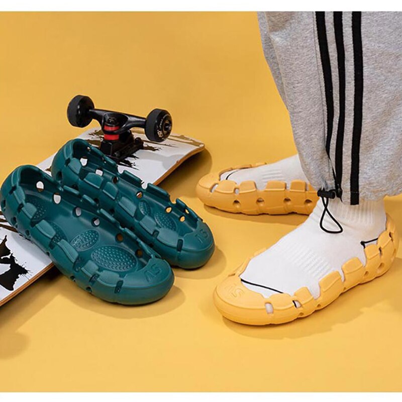 Summer Fashion Slippers Men Women Outdoor Wading Aqua Shoes Vamp Free Sandals No Upper EVA Shoes Male Cool Bathroom Slides