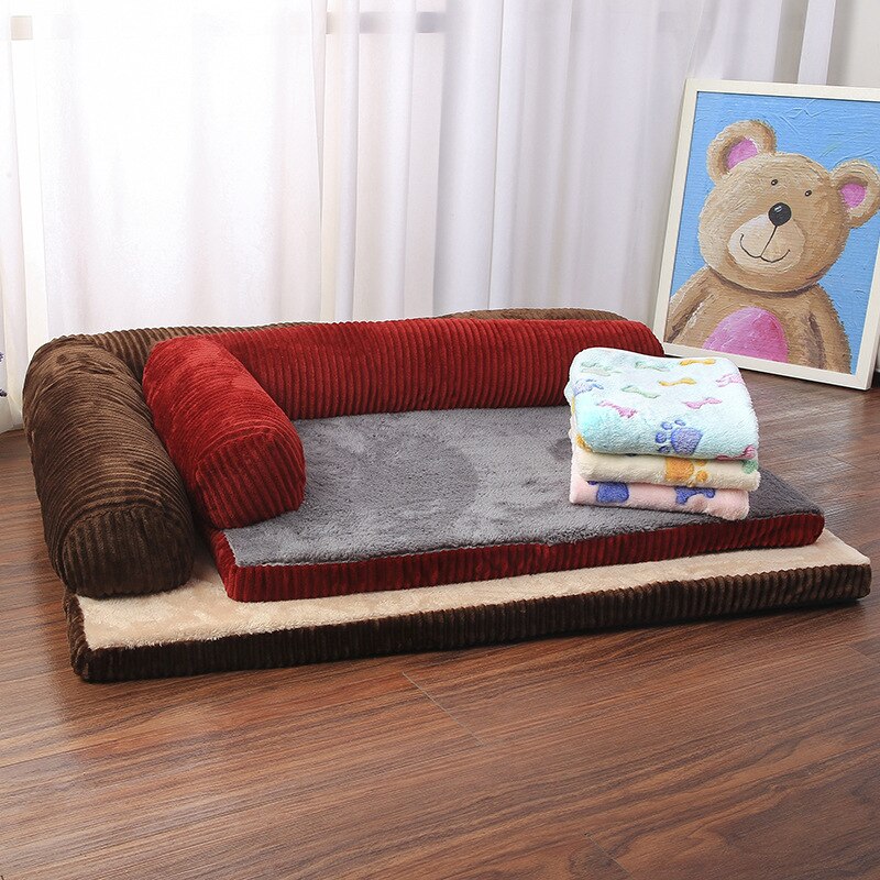 Luxury Large Dog Bed Sofa Pet Cushion Mat For Big Dogs L Shaped Chaise Lounge Sofa Beds