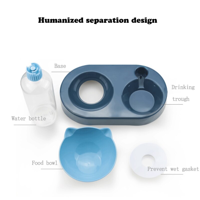 New 2-in-1 Cat Bowl Water Dispenser Automatic Water Storage Pet Dog Cat Food Bowl Food Container with Waterer Pet Waterer Feeder