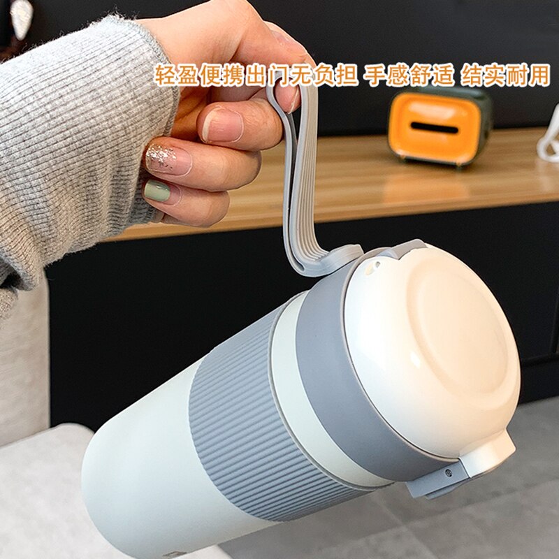 Portable Coffee Vacuum Thermos Bottle Straw Travel Sport Insulated Stainless Steel Thermal Mug Garrafa Termica School Office Cup