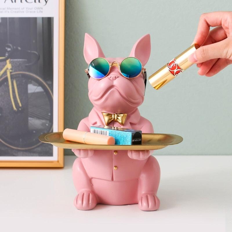 Home Decor,Figurine,Cool Bulldog,Sculpture,Living Room,Table Decoration,Modern,Desktop Storage Tray,Statue,Decorative,Piggy Bank