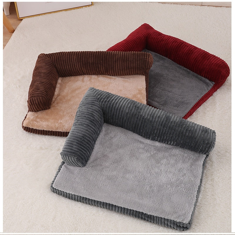 Luxury Large Dog Bed Sofa Pet Cushion Mat For Big Dogs L Shaped Chaise Lounge Sofa Beds