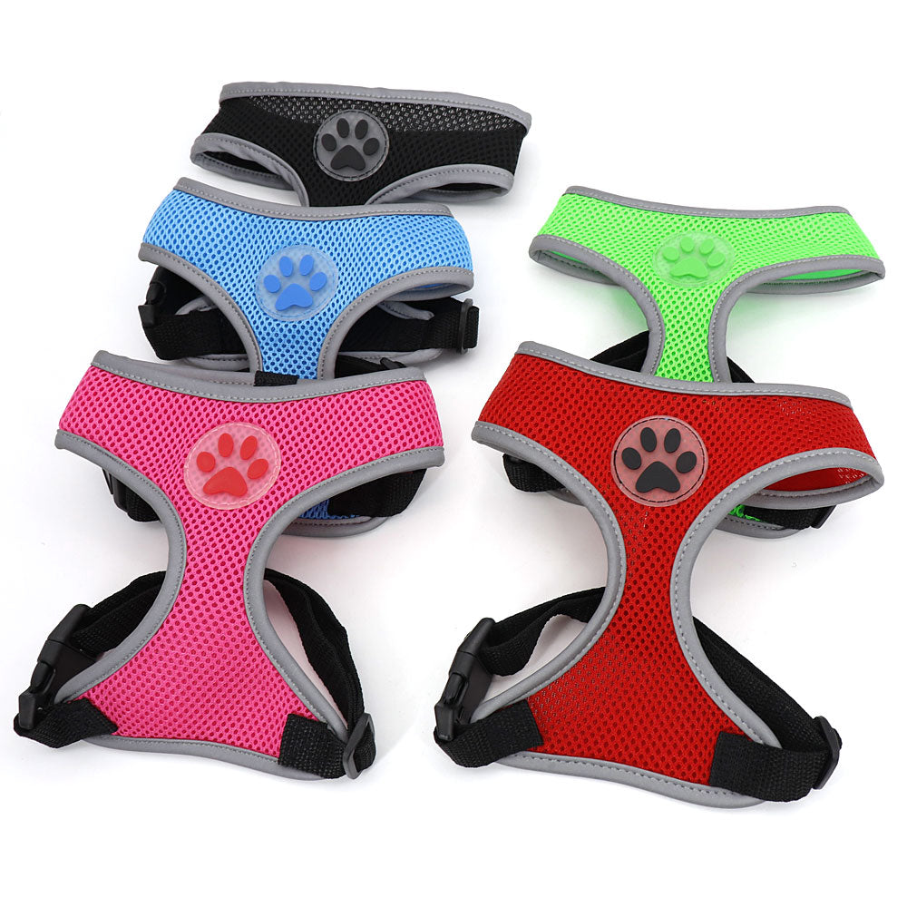 Breathable Small Dog Pet Harness Reflective Puppy Cat Vest Harness Adjustable For Small Medium Dog Chihuahua Pug Bulldog