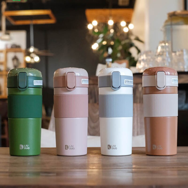 Portable Coffee Vacuum Thermos Bottle Straw Travel Sport Insulated Stainless Steel Thermal Mug Garrafa Termica School Office Cup