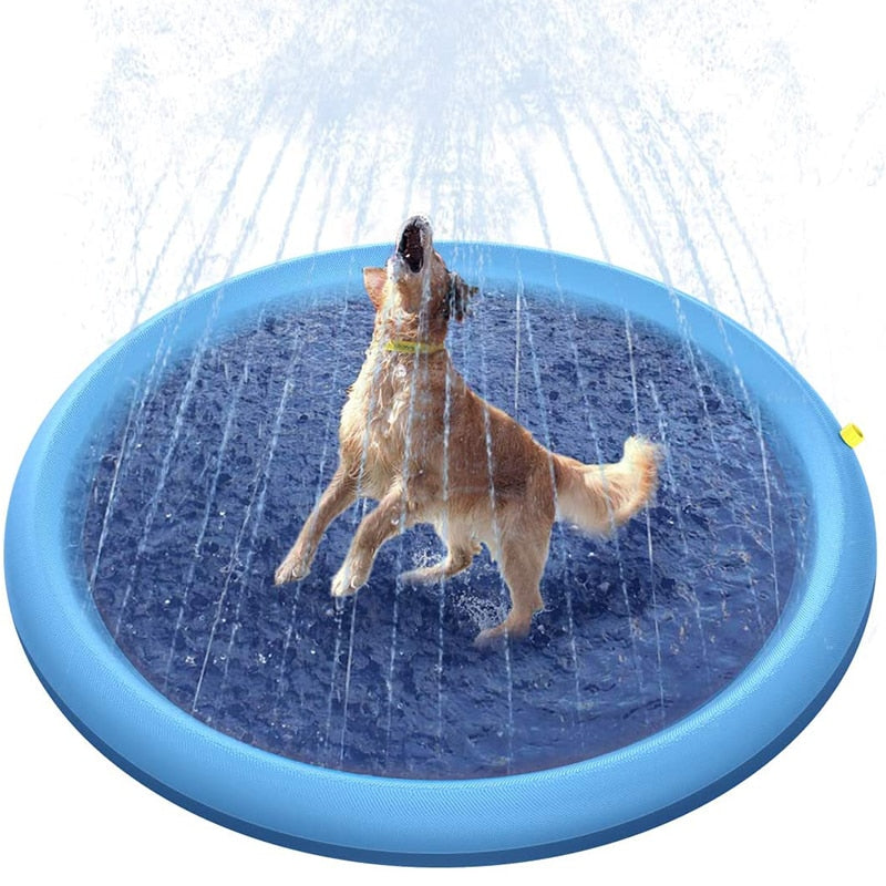 170*170cm Pet Sprinkler Pad Play Cooling Mat Swimming Pool Inflatable Water Spray Pad Mat Tub Summer Cool Dog Bathtub for Dogs