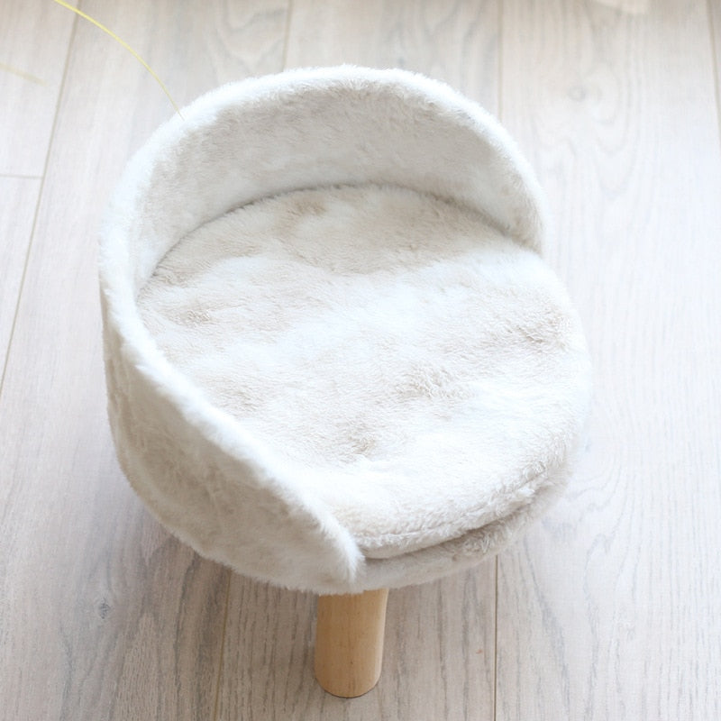 Pet Cat Dog Bed Soft Warm Lambswool Wood Legs Beds Cats for House Nest Dogs Bed Warm Comfortable House Washable Kennel Dog Beds