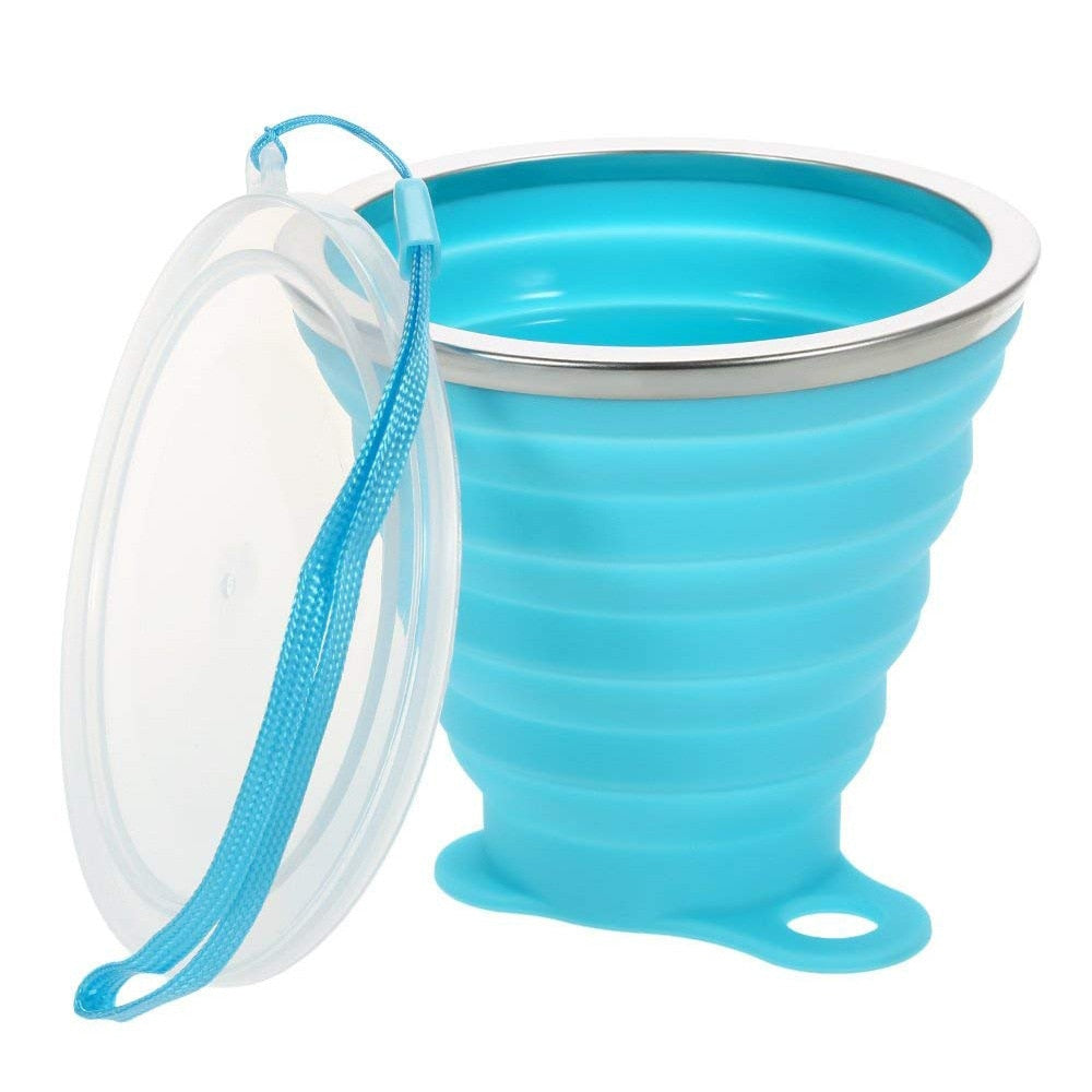 Folding Cups 270ml BPA FREE Food Grade Water Cup Travel Silicone Retractable Coloured Portable Outdoor Coffee Handcup