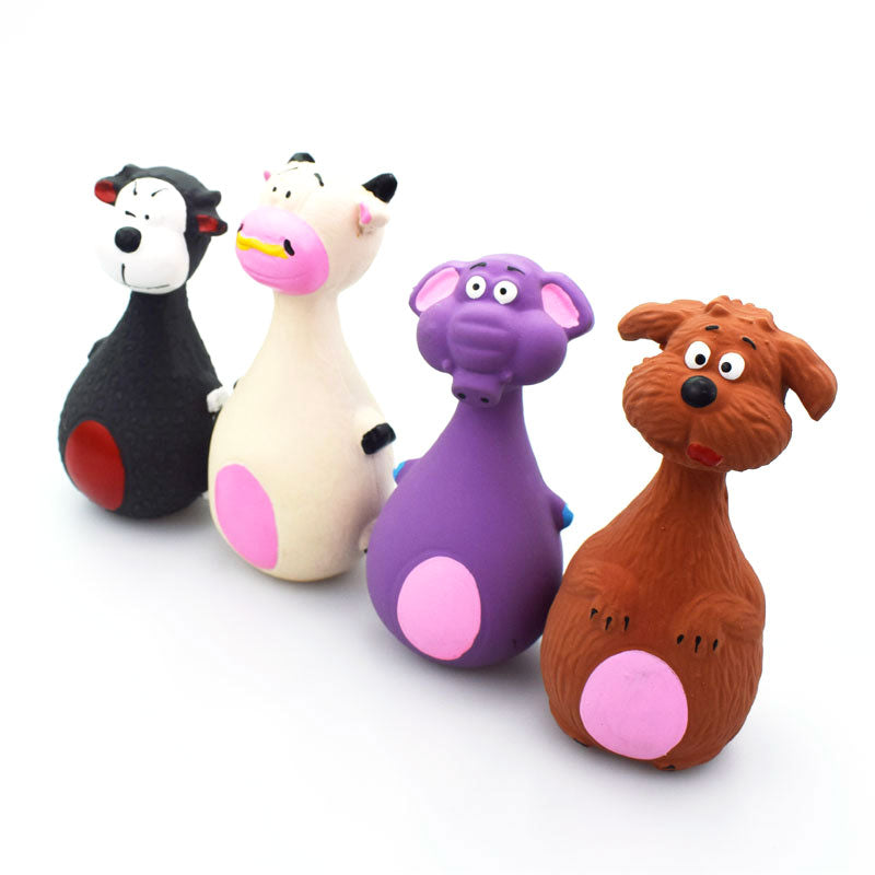 Cute Pet Toys Latex Squeaky Sound Toys Elephant Cow Bite-Resistant Puppy Toy Chew Teeth Cleaning Small Medium Dogs Pets Products