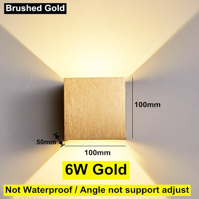 6W 12W Waterproof AC85-265V Surface Mounted LED Wall Light Modern Nordic Luminaire Indoor Wall Lamps Living Room Porch Outdoor