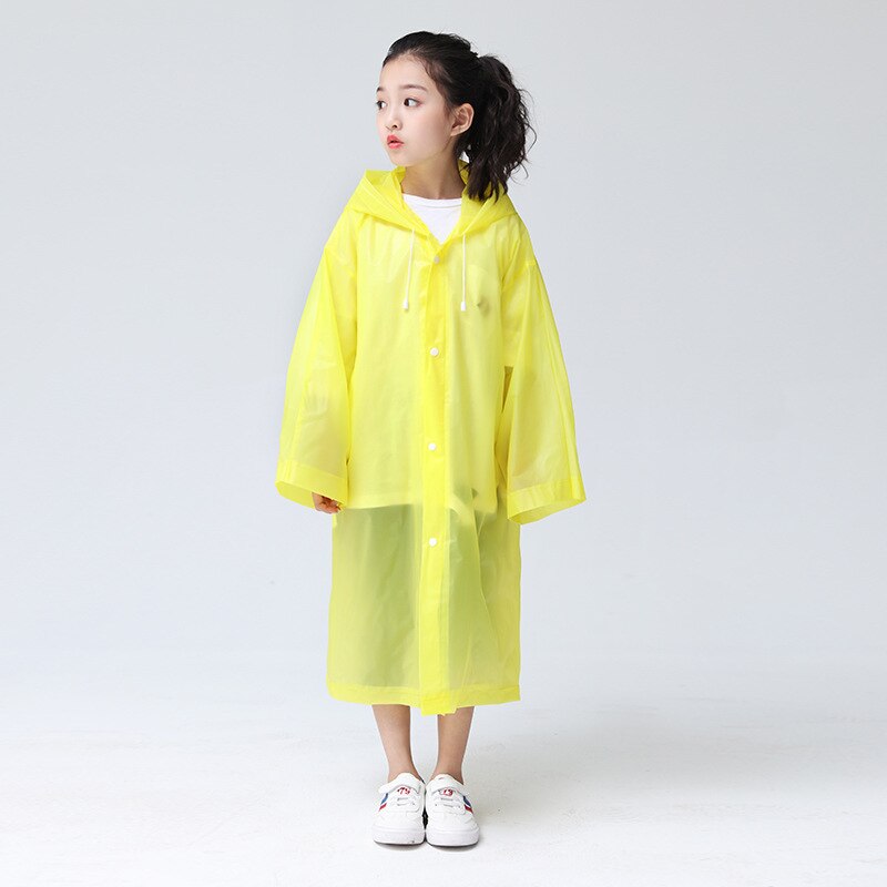 Children Adult Waterproof Raincoat Reuseable EVA Rain Poncho For Kids Girls WomenTransparent Clear Rainwear Suit For Student