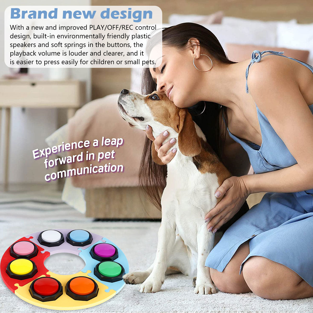 Dog Talking Button Pet Toys Voice Recordable Talking Button For Communication Pet Training Buzze Intelligence Toy