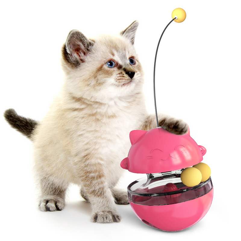 Cat Toys Interactive Pet Tumbler Ball Cats Leaking Toy with Dual Rolling Tunnel Balls and Teasing Wand for Kitten Puppy for Pets