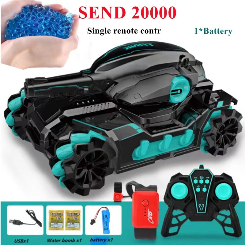 RC Car 4WD 2.4G Water Bomb Tank Gesture Radio Remote Controlled Shooting Competitive 360°Stunt Drift Off-road Car Kids Toy Gifts