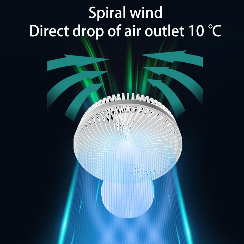 KASYDoFF power bank electric fan shaking head fan, 4-speed wind regulation, quiet and comfortable living room, bedroom