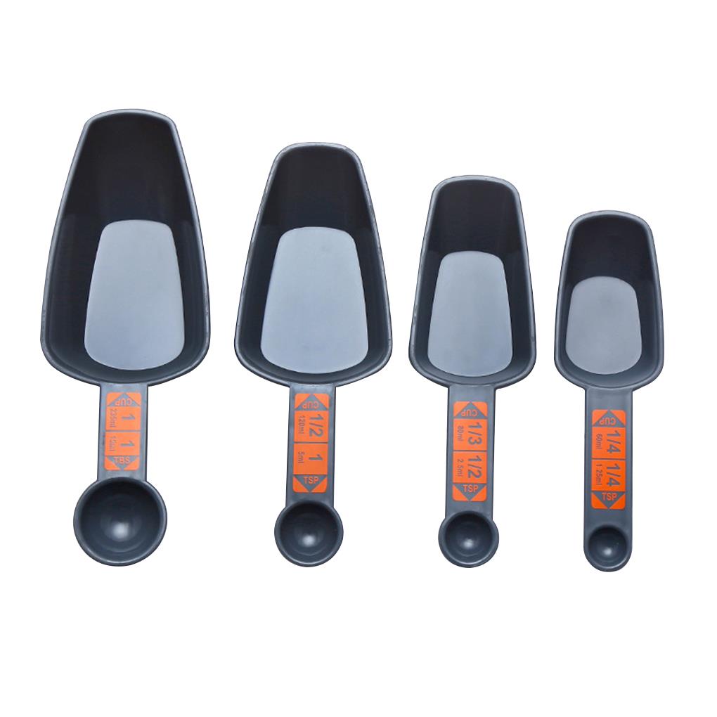 4pc Measuring Spoons Baking Cooking 1/4 Cup To 1 Cup PP Plastic With Scale Coffee Measuring Scoops Kitchen Tool Accessories