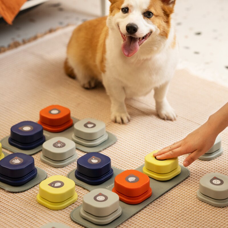 Pet Sound Box Dog Cat Communication Button Toy Training Communication Recording Bell Ring Voice Key Voice Talk Pet Supplies