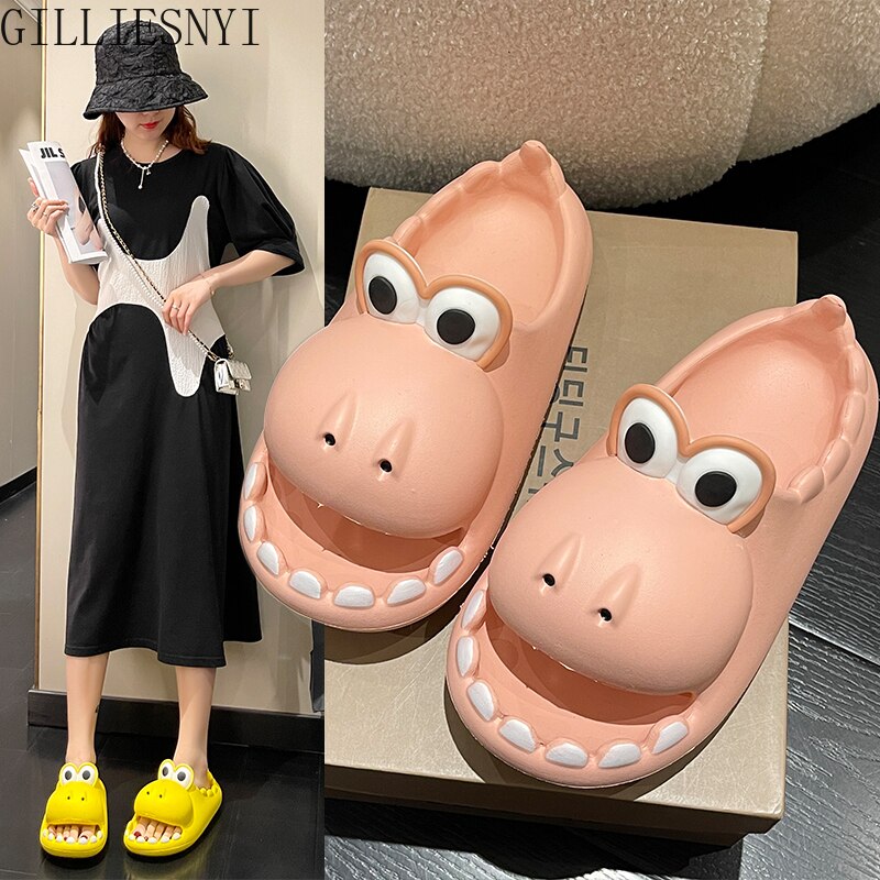 Women Cartoon Slippers 2022 Summer Fashion Home Anti-skid Soft Women's Shoes Outdoor Cool Indoor Household Cute Funny Slippers