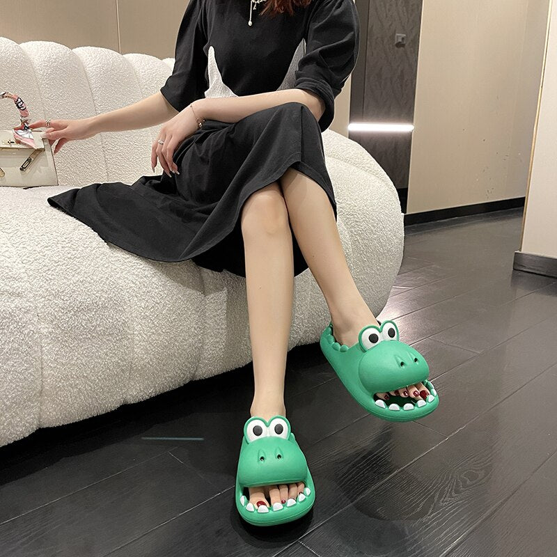 Women Cartoon Slippers 2022 Summer Fashion Home Anti-skid Soft Women's Shoes Outdoor Cool Indoor Household Cute Funny Slippers