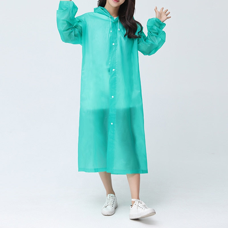 Children Adult Waterproof Raincoat Reuseable EVA Rain Poncho For Kids Girls WomenTransparent Clear Rainwear Suit For Student