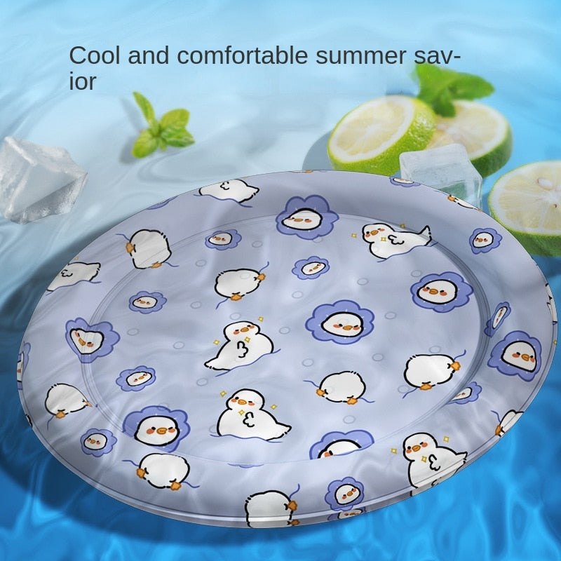 New Summer Pet Ice Mat Round Nest Cold Gel Soft Ice Cat Ice Nest Sleeping Mat Cooling Mat Dog Cat Pet Mat Pet Supplies & Pet