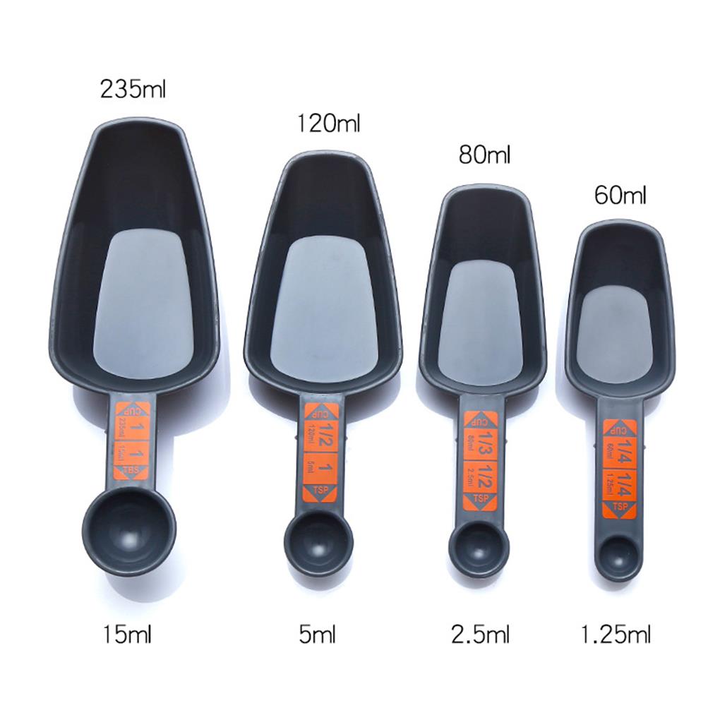 4pc Measuring Spoons Baking Cooking 1/4 Cup To 1 Cup PP Plastic With Scale Coffee Measuring Scoops Kitchen Tool Accessories