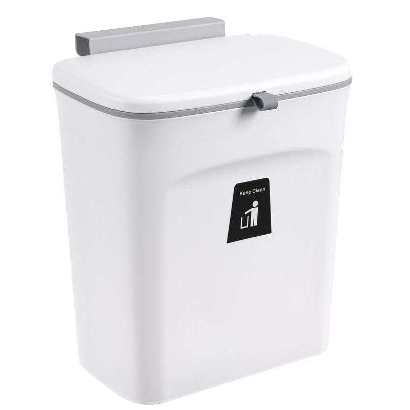 New Trash Can Kitchens Cabinet Door with Lid Kitchen Trashs Bin Garbage Bins Wall Mounted Hanging Trash Bin Counter Garbage Bins