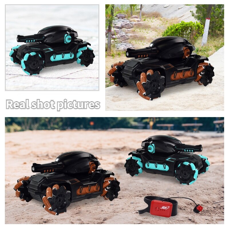 RC Car 4WD 2.4G Water Bomb Tank Gesture Radio Remote Controlled Shooting Competitive 360°Stunt Drift Off-road Car Kids Toy Gifts