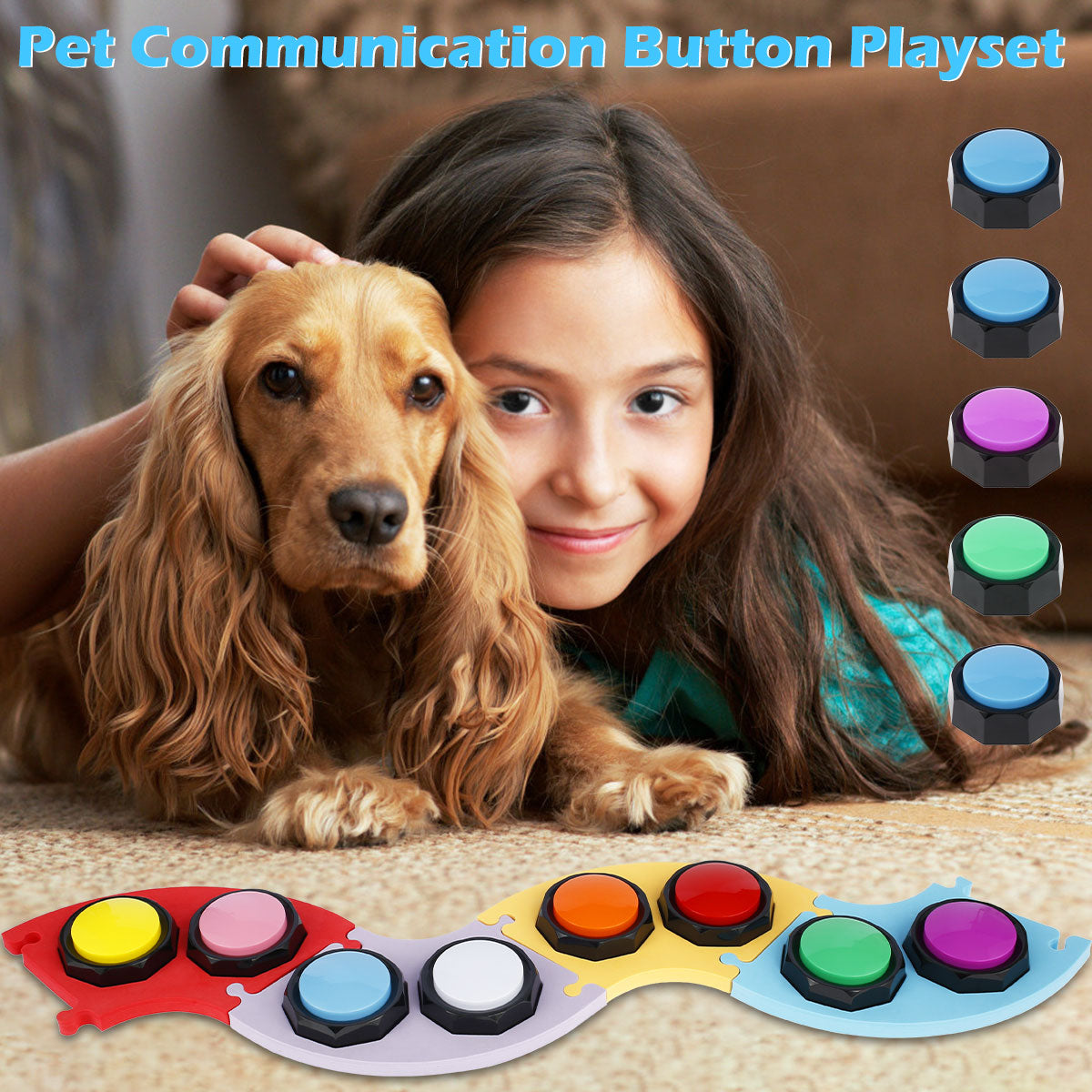 Dog Talking Button Pet Toys Voice Recordable Talking Button For Communication Pet Training Buzze Intelligence Toy