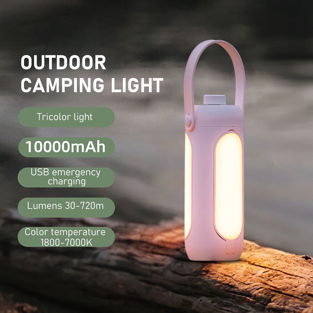 Portable Camping Light Folding Camping Lamp Stepless Dimming Folding Camping Lamp USBCharging Outdoor Camping Lantern Power Bank