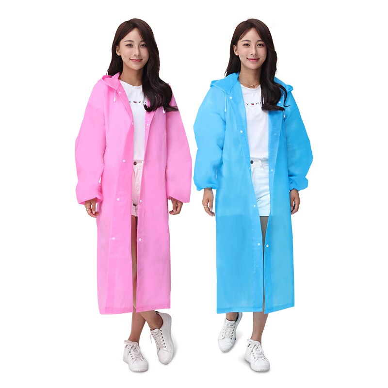 Children Adult Waterproof Raincoat Reuseable EVA Rain Poncho For Kids Girls WomenTransparent Clear Rainwear Suit For Student