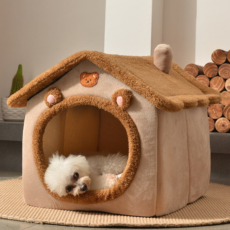 Foldable Dog House Kennel Bed Mat For Small Medium Dogs Cats Winter Warm Cat bed Nest Pet Products Basket Pets Puppy Cave Sofa