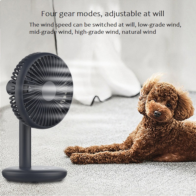 Xiaomi Portable Desk Fan USB Rechargeable Folding Cooling Fan Outdoor Camping Mini Floor Fan 4-Speed Home Silent Fan