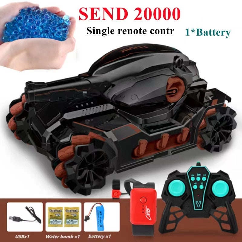 RC Car 4WD 2.4G Water Bomb Tank Gesture Radio Remote Controlled Shooting Competitive 360°Stunt Drift Off-road Car Kids Toy Gifts