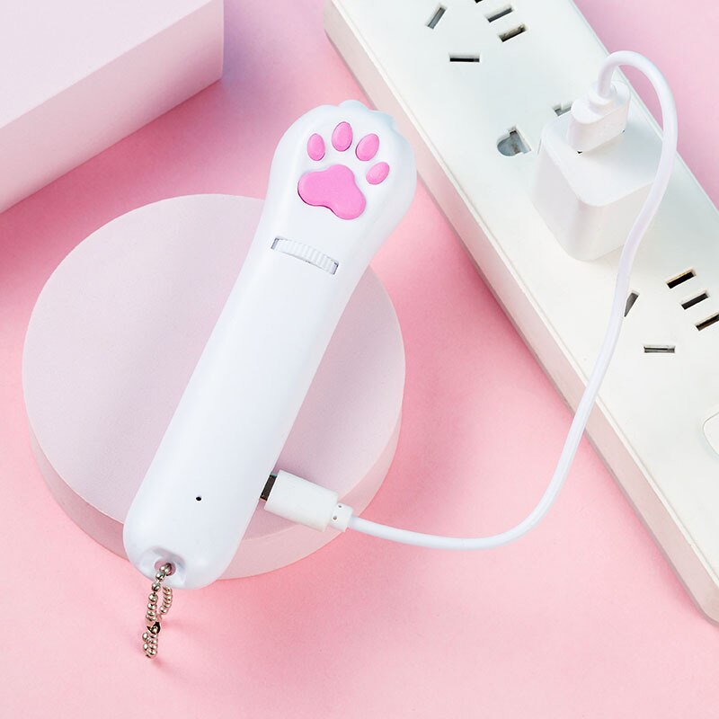 6 in 1 USB Pet LED 1 mw Laser Cat Laser Transform pattern Rechargeable Toy Interactive Bright Animation Pointer Light Pen Toys