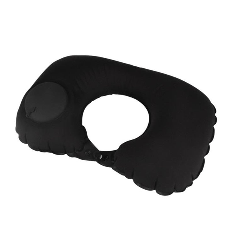 U-Shape Travel Pillow Automatic Air Inflatable Airplane Car Pillows Ring Pillow Folding Press Type Bed Pillows Neck Cushion 2