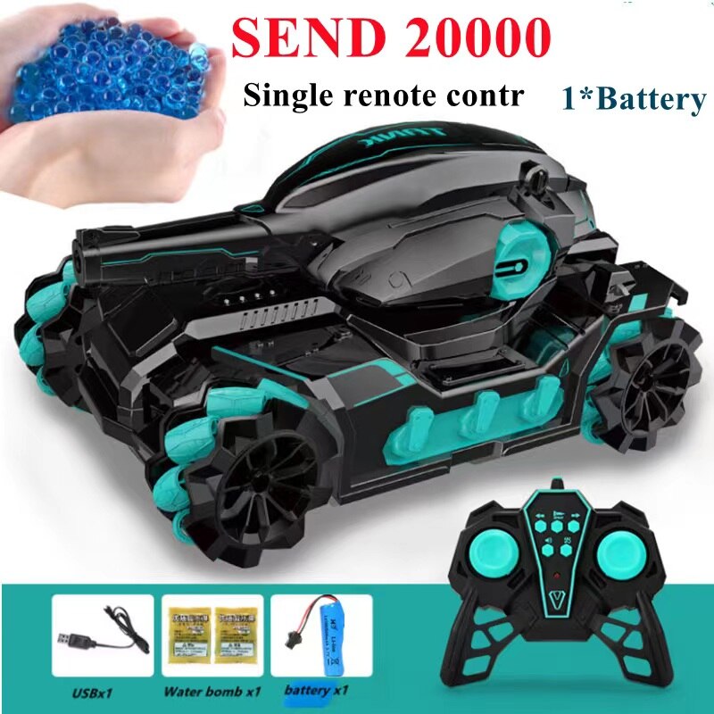 RC Car 4WD 2.4G Water Bomb Tank Gesture Radio Remote Controlled Shooting Competitive 360°Stunt Drift Off-road Car Kids Toy Gifts