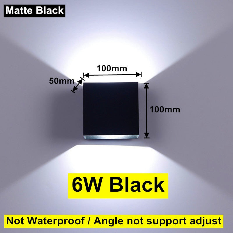 6W 12W Waterproof AC85-265V Surface Mounted LED Wall Light Modern Nordic Luminaire Indoor Wall Lamps Living Room Porch Outdoor