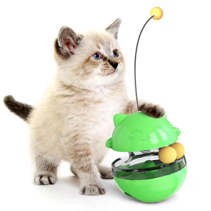 Cat Toys Interactive Pet Tumbler Ball Cats Leaking Toy with Dual Rolling Tunnel Balls and Teasing Wand for Kitten Puppy for Pets