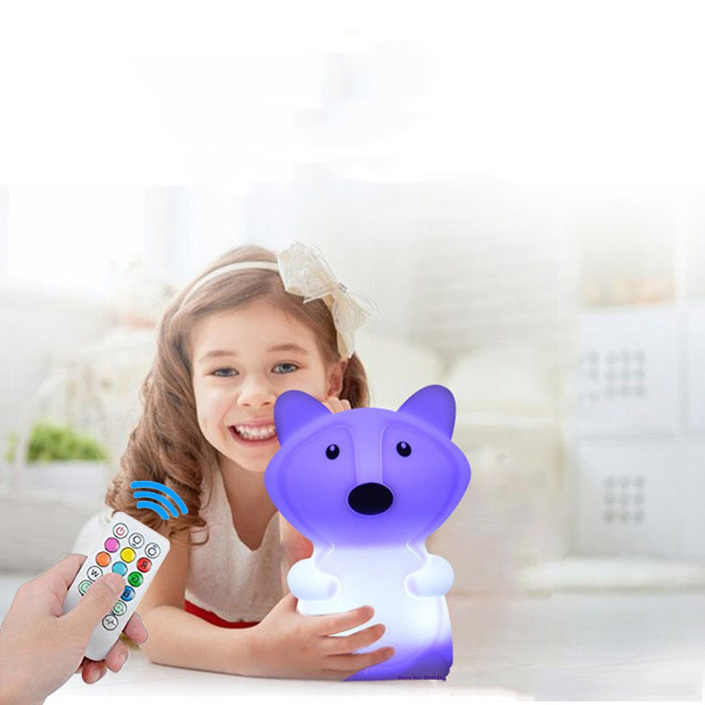 Owl LED Night Light Touch Sensor Remote Control 9 Colors Dimmable Timer Rechargeable Silicone Night Lamp for Children Baby Gift