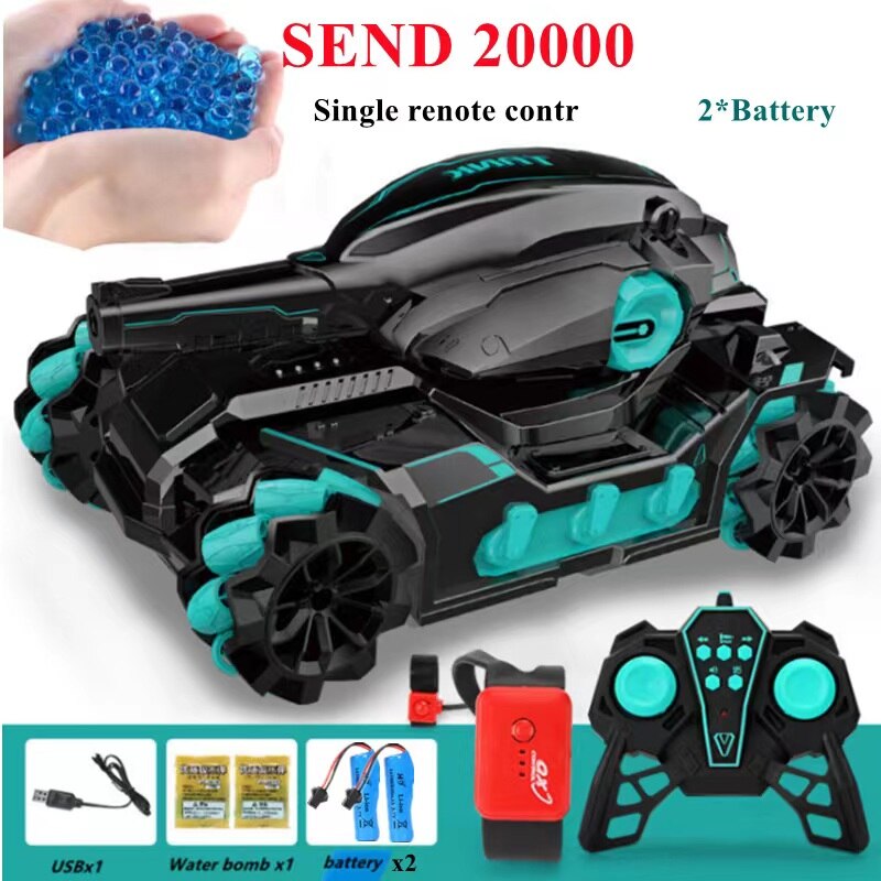 RC Car 4WD 2.4G Water Bomb Tank Gesture Radio Remote Controlled Shooting Competitive 360°Stunt Drift Off-road Car Kids Toy Gifts