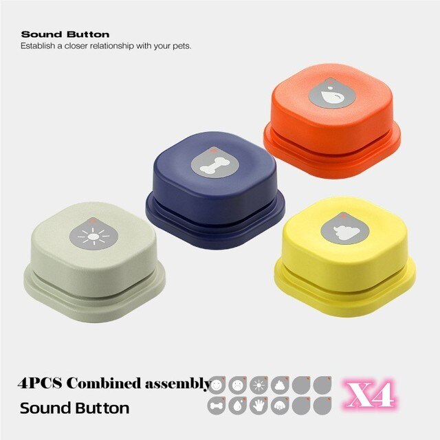 Pet Sound Box Dog Cat Communication Button Toy Training Communication Recording Bell Ring Voice Key Voice Talk Pet Supplies